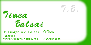 timea balsai business card